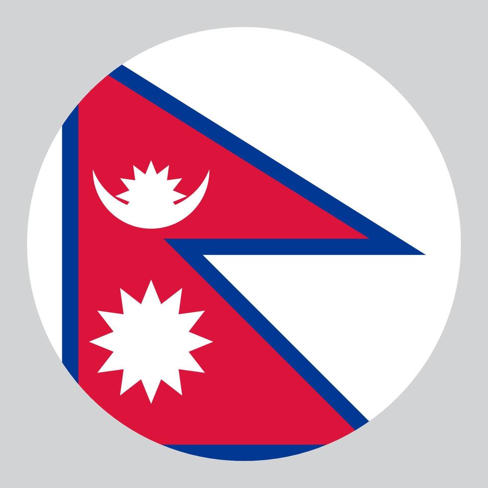 flat circle shaped Illustration of Nepal flag vector