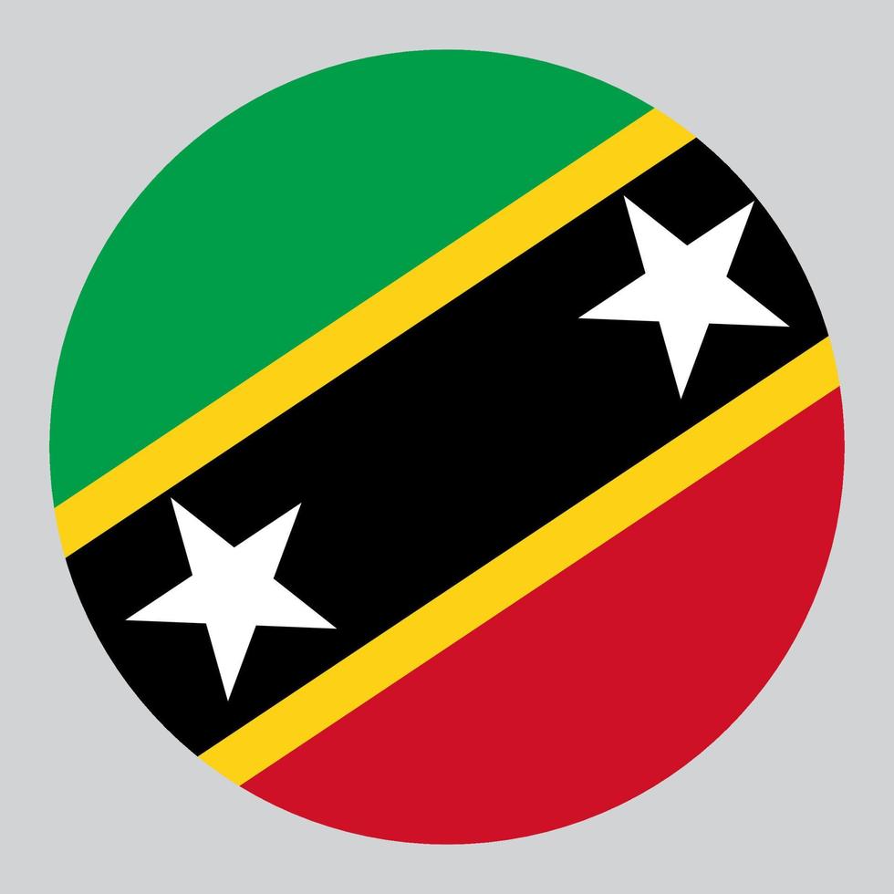 flat circle shaped Illustration of Saint Kitts and Nevis flag vector