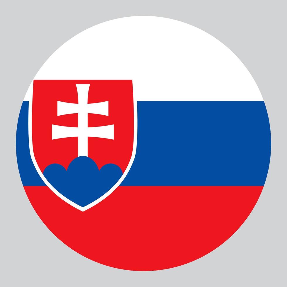 flat circle shaped Illustration of Slovakia flag vector