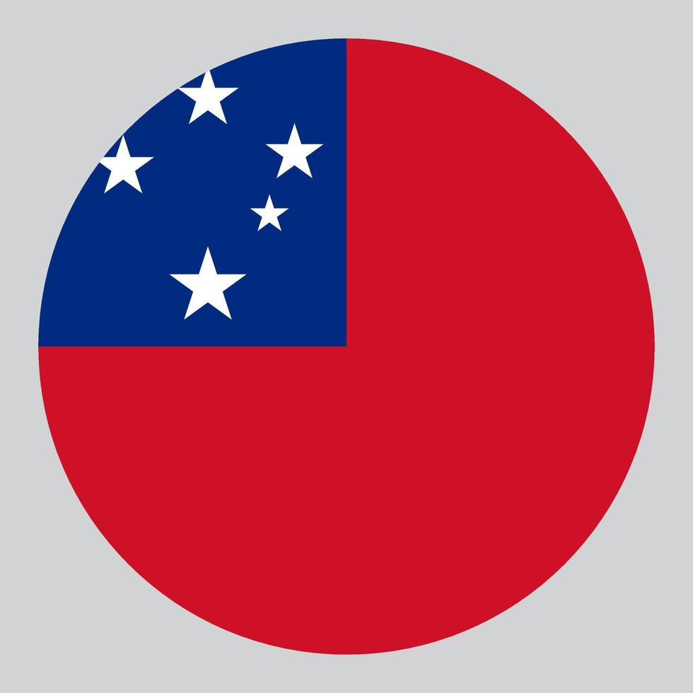 flat circle shaped Illustration of Samoa flag vector