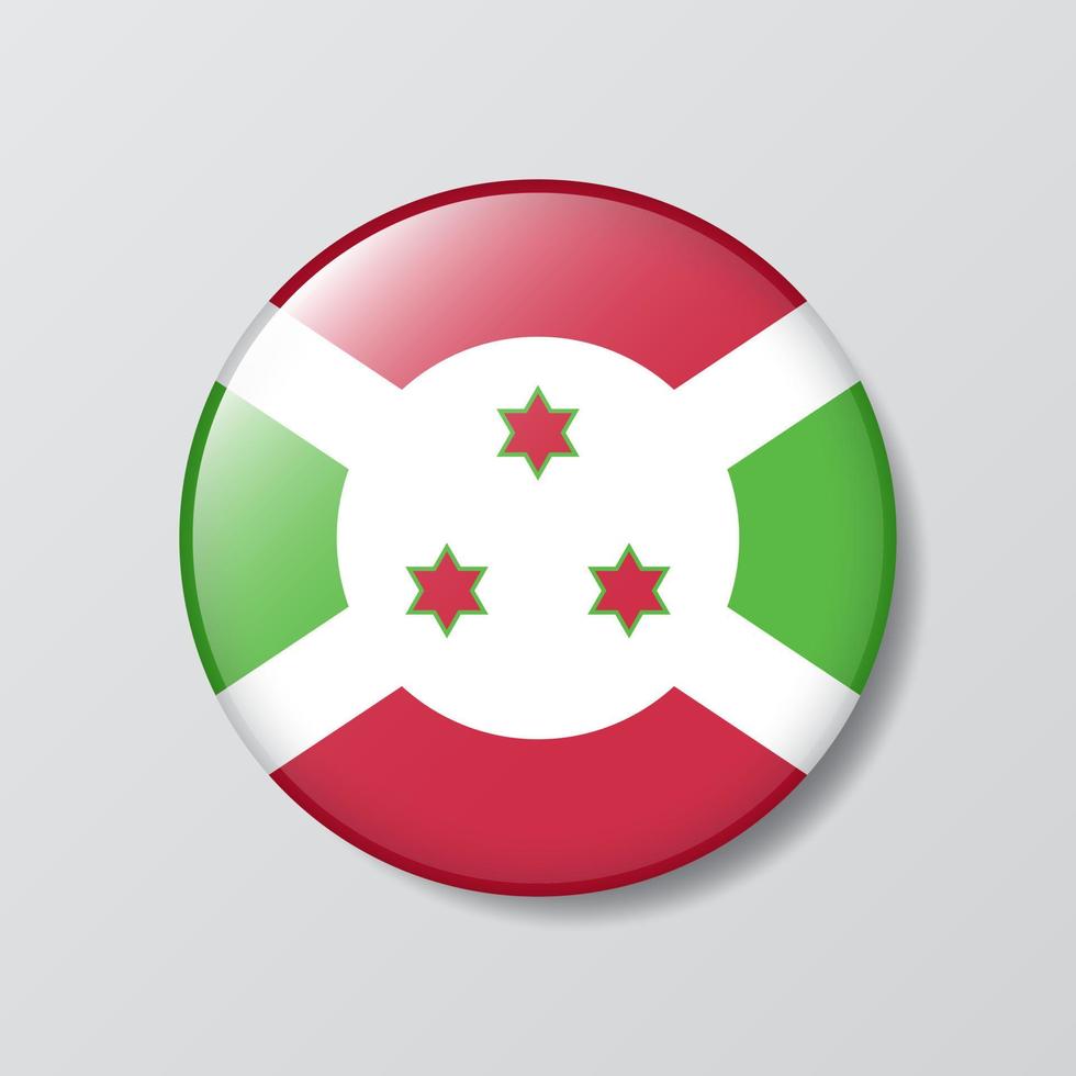 glossy button circle shaped Illustration of burundi flag vector