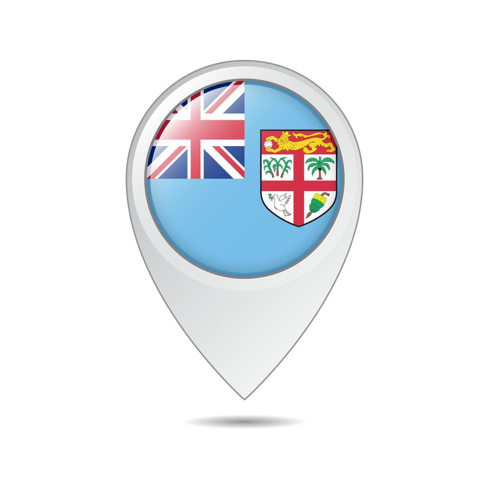 map location tag of Fiji flag vector