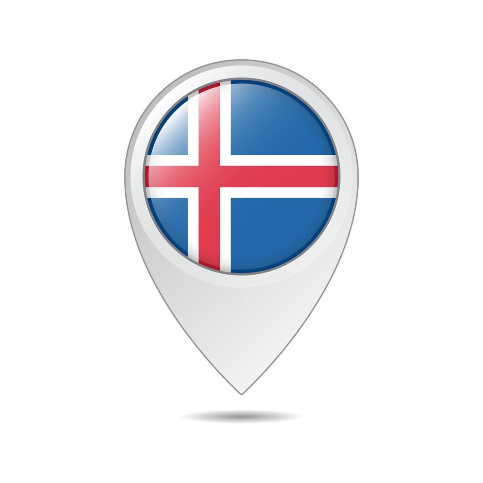 map location tag of Iceland flag vector