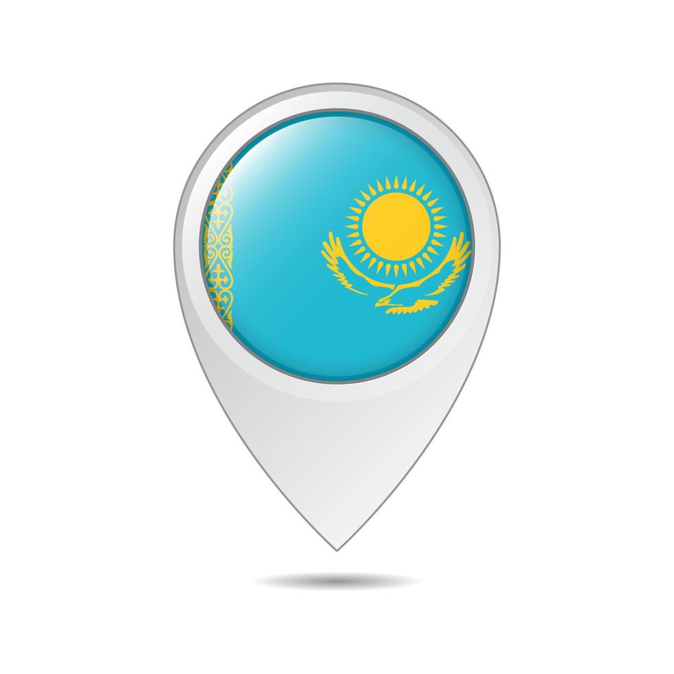 etiqueta de ubicación del mapa de la bandera de kazajstán vector