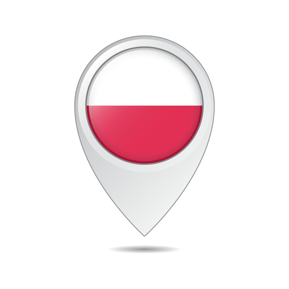 map location tag of Poland flag vector