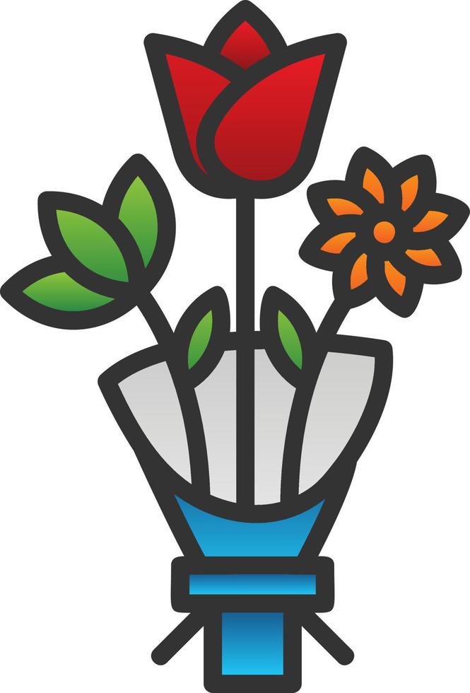 Flower Bouquet Vector Icon Design