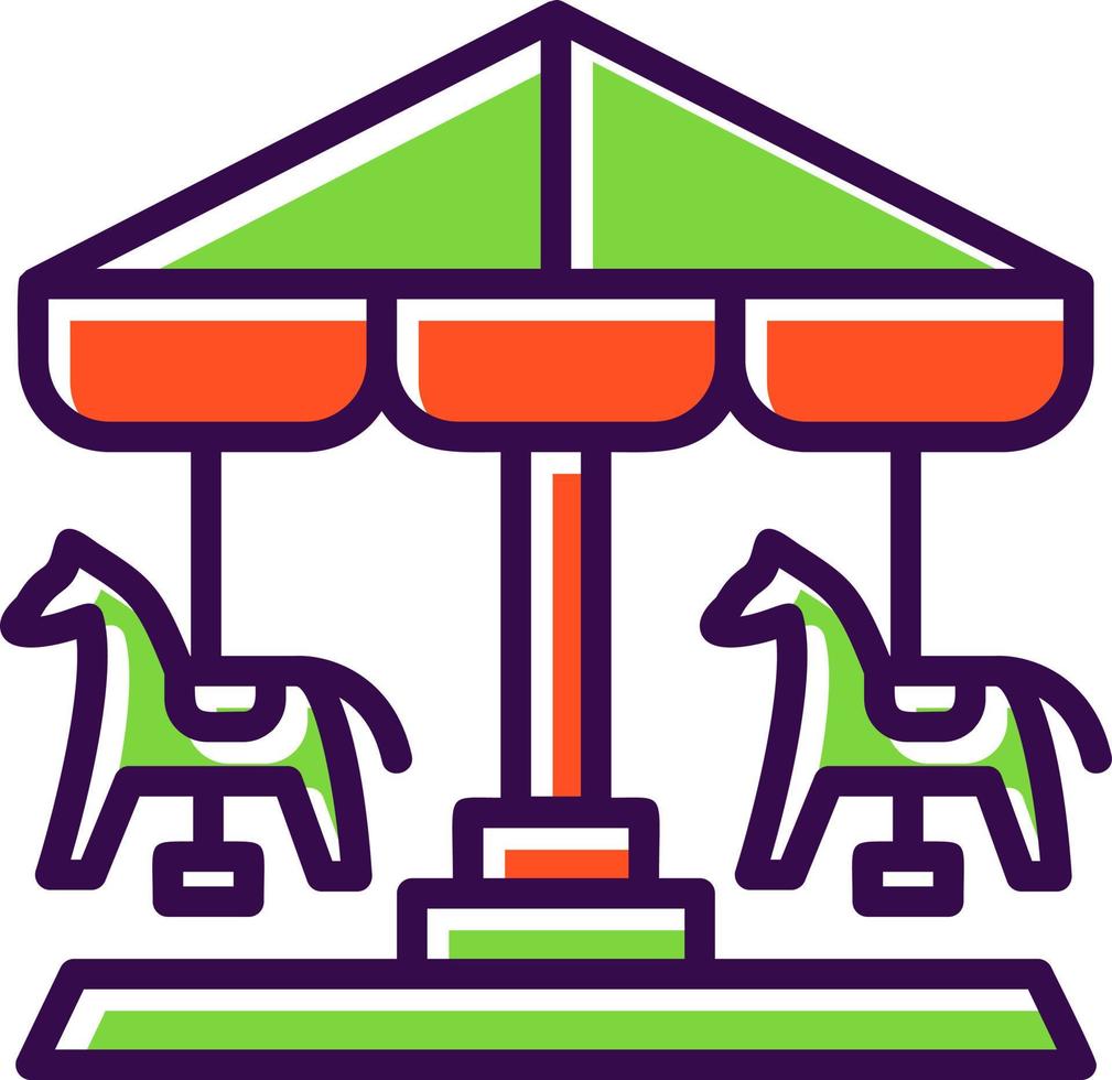 Merry Go Round Vector Icon Design
