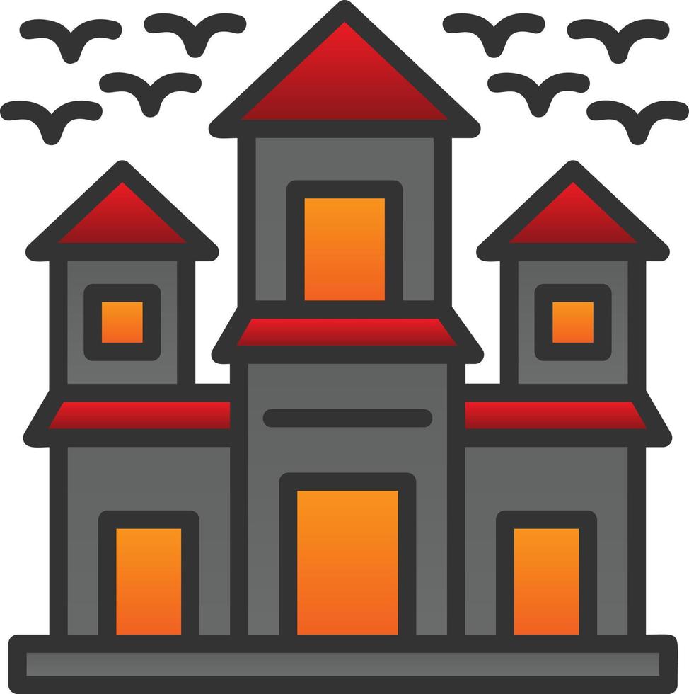 Haunted House Vector Icon Design