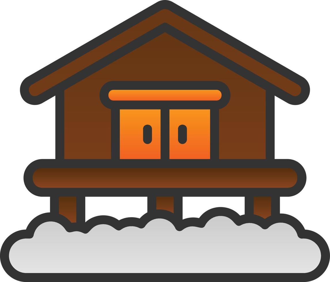 diseño de icono de vector de estación de esquí