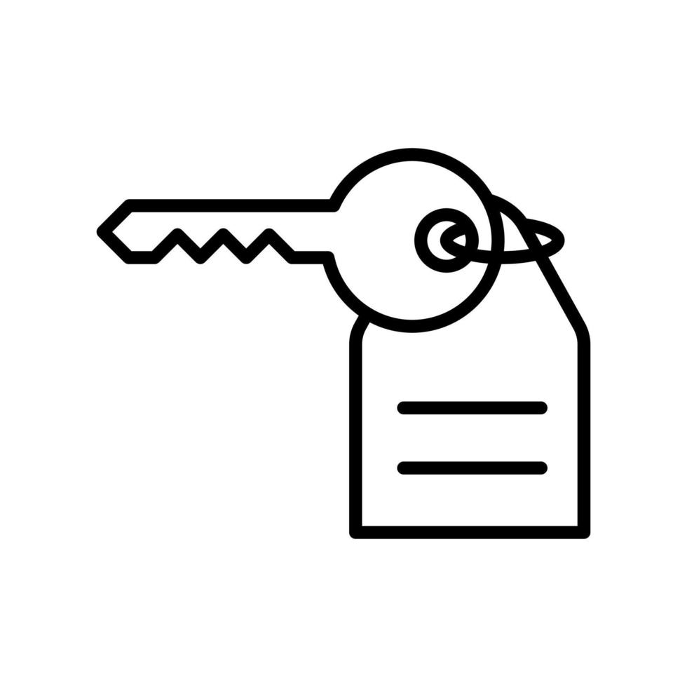 room key hotel icon flat line style vector for graphic and web design