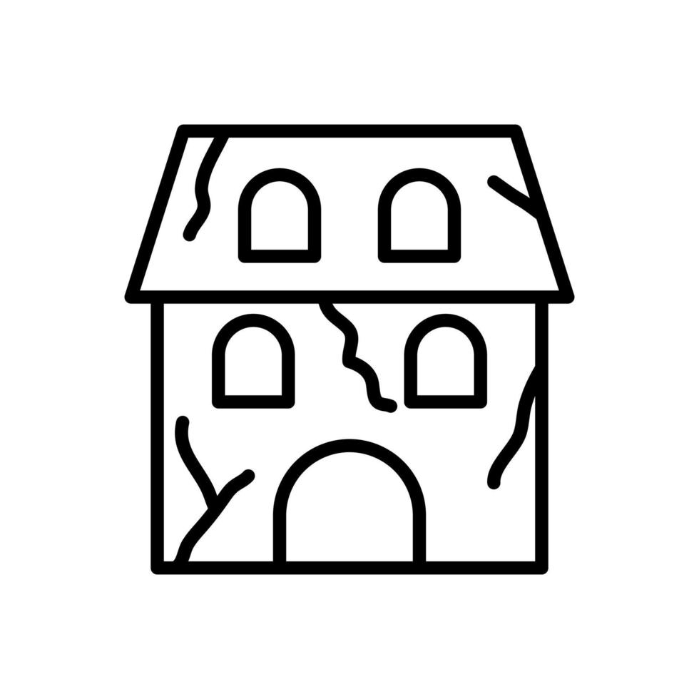 old house building icon flat line style vector for graphic and web design