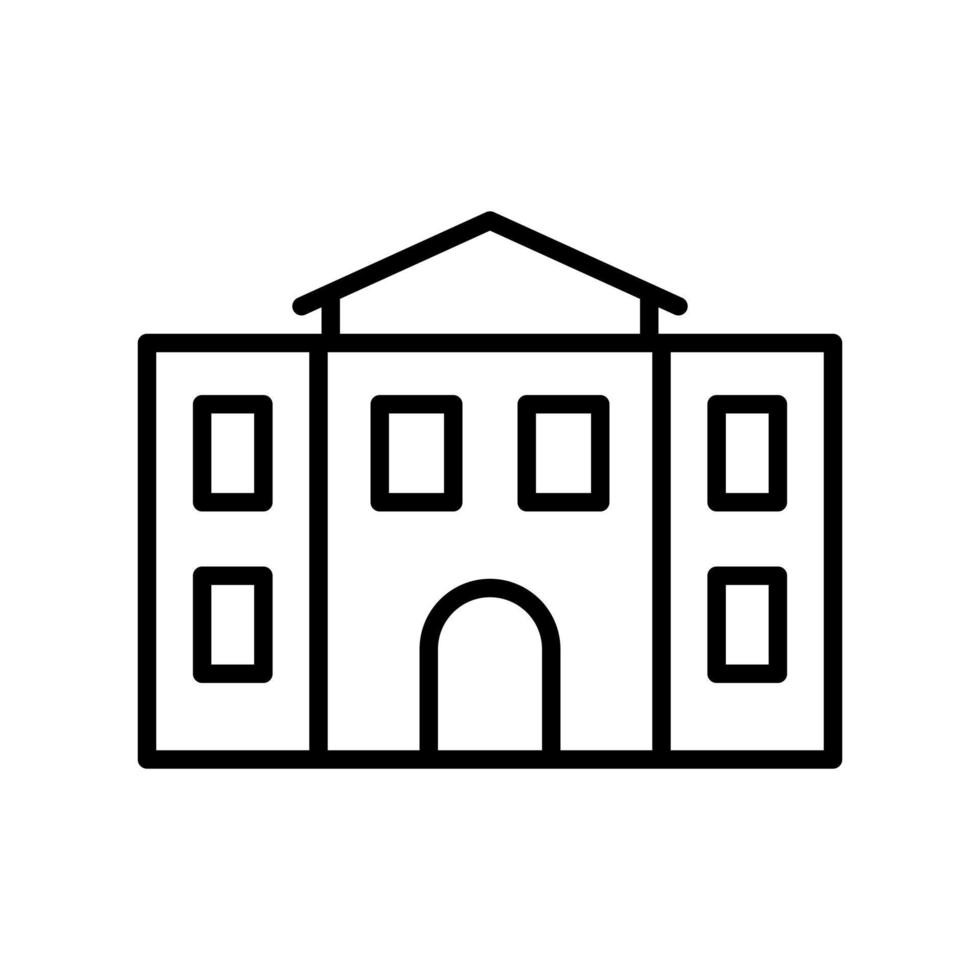 university building icon flat line style vector for graphic and web design