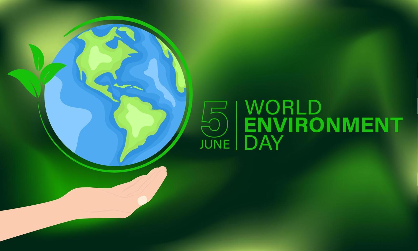 World environment and earth day concept. Hands holding globe, earth. Vector illustration template for logo design, banner, poster, flyer, sticker, postcard, etc.