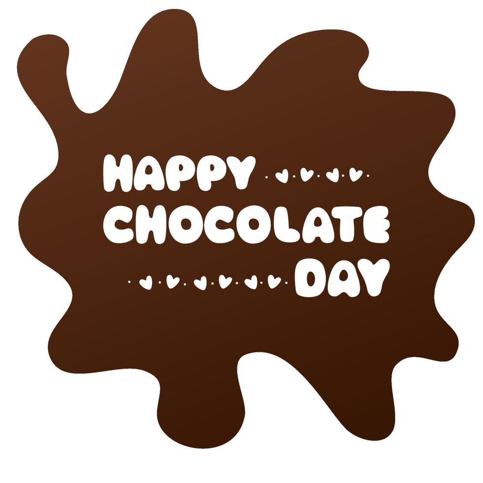 Happy World Chocolate Day. Vector illustration card. Chocolate drips background. Concept design for web, banner, background, wallpaper, poster or card design.