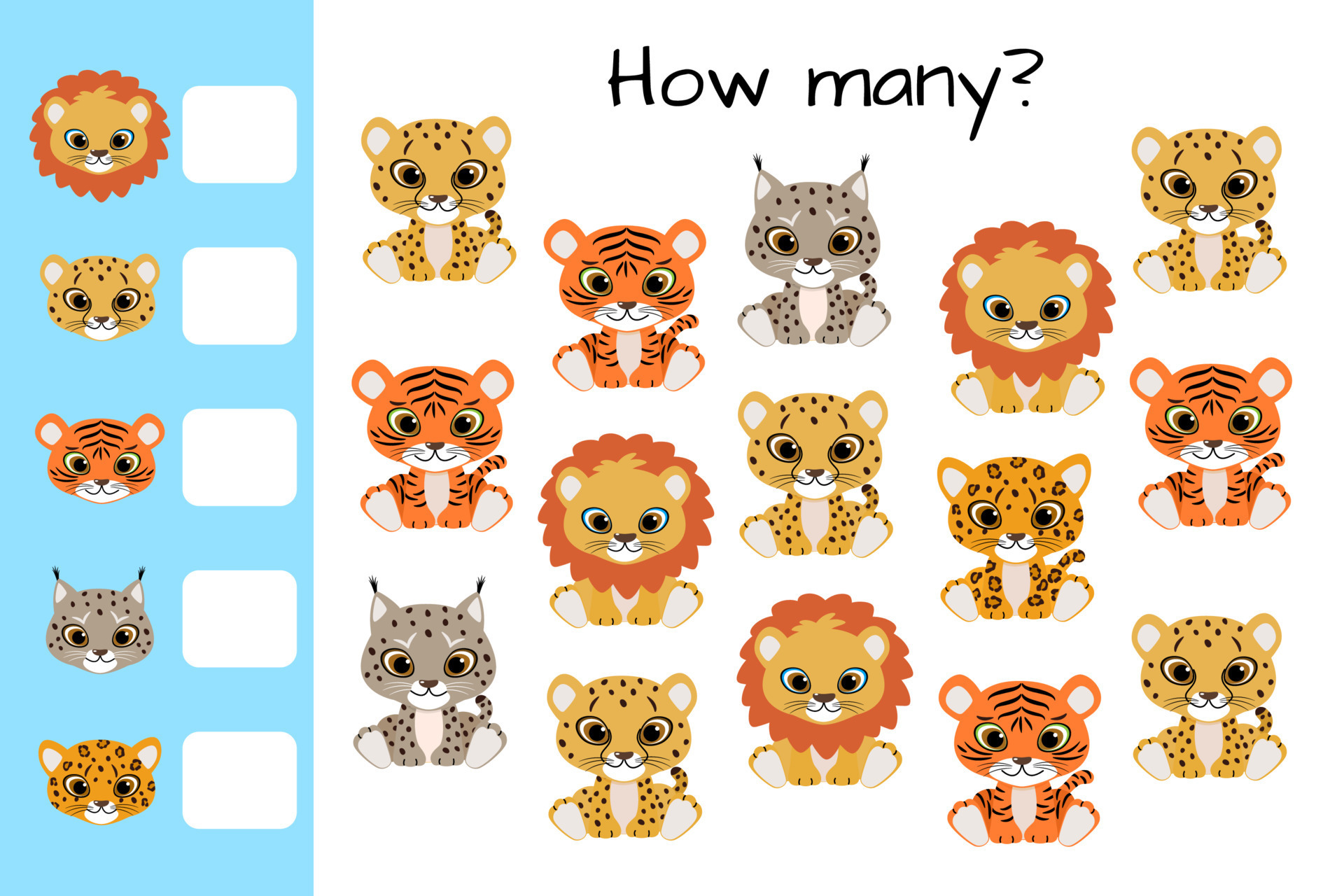Counting Game Count Big Cats And Write Result Kids Educational Logic counting-game-count-big-cats-and-write-result-kids-educational-logic