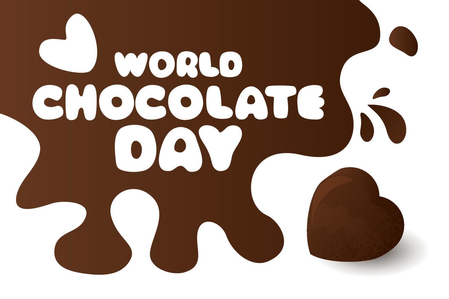 World Chocolate Day. Vector illustration card. Chocolate drips background. Concept design for web, banner, background, wallpaper, poster or card design.