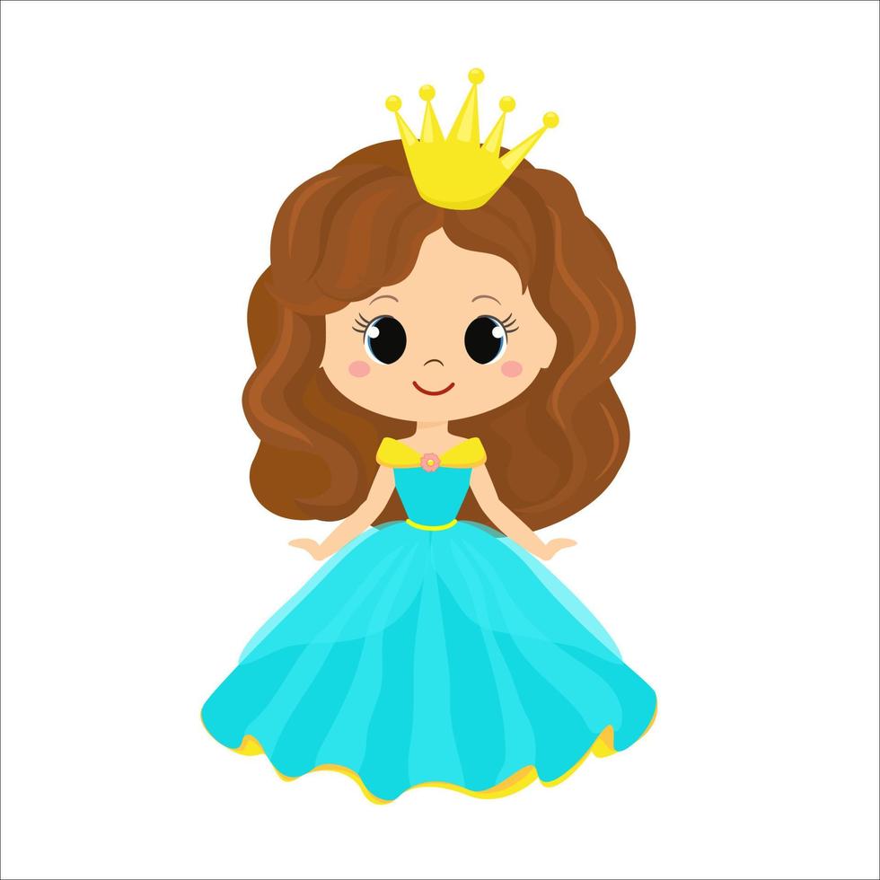 ilustración vectorial de linda princesa sobre fondo blanco. vector