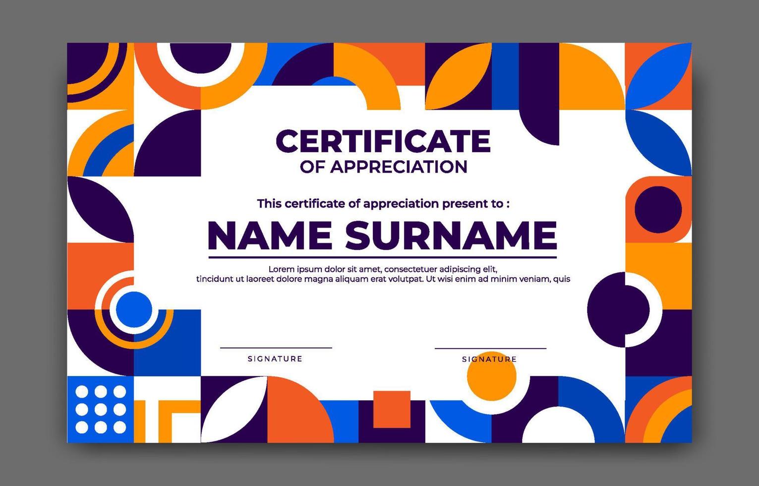 Flat Modern Certificate Background vector