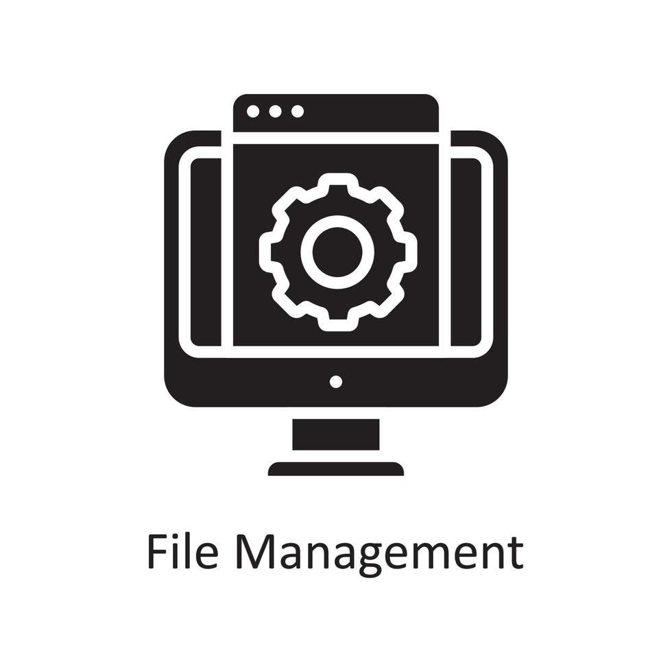 File Management Vector Solid Icon Design illustration. Business And Data Management Symbol on White background EPS 10 File