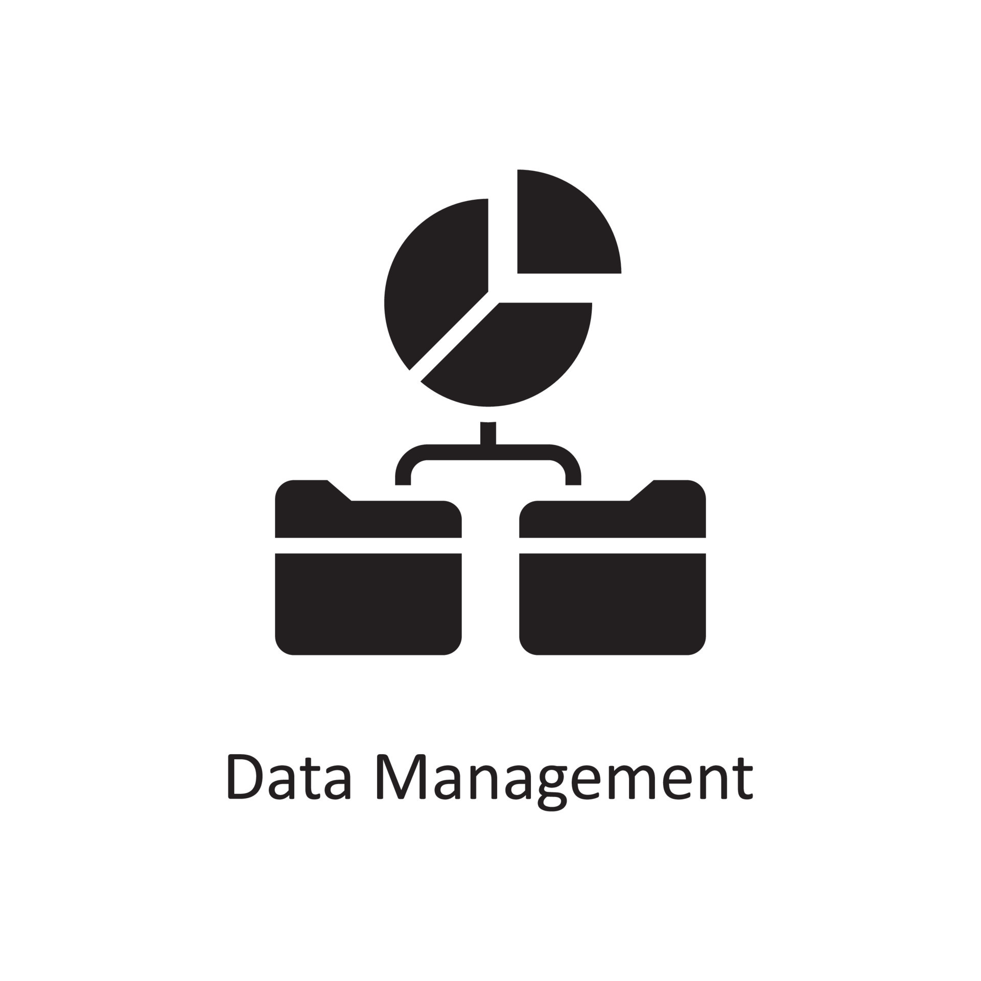 Data Management Vector Solid Icon Design illustration. Business And ...