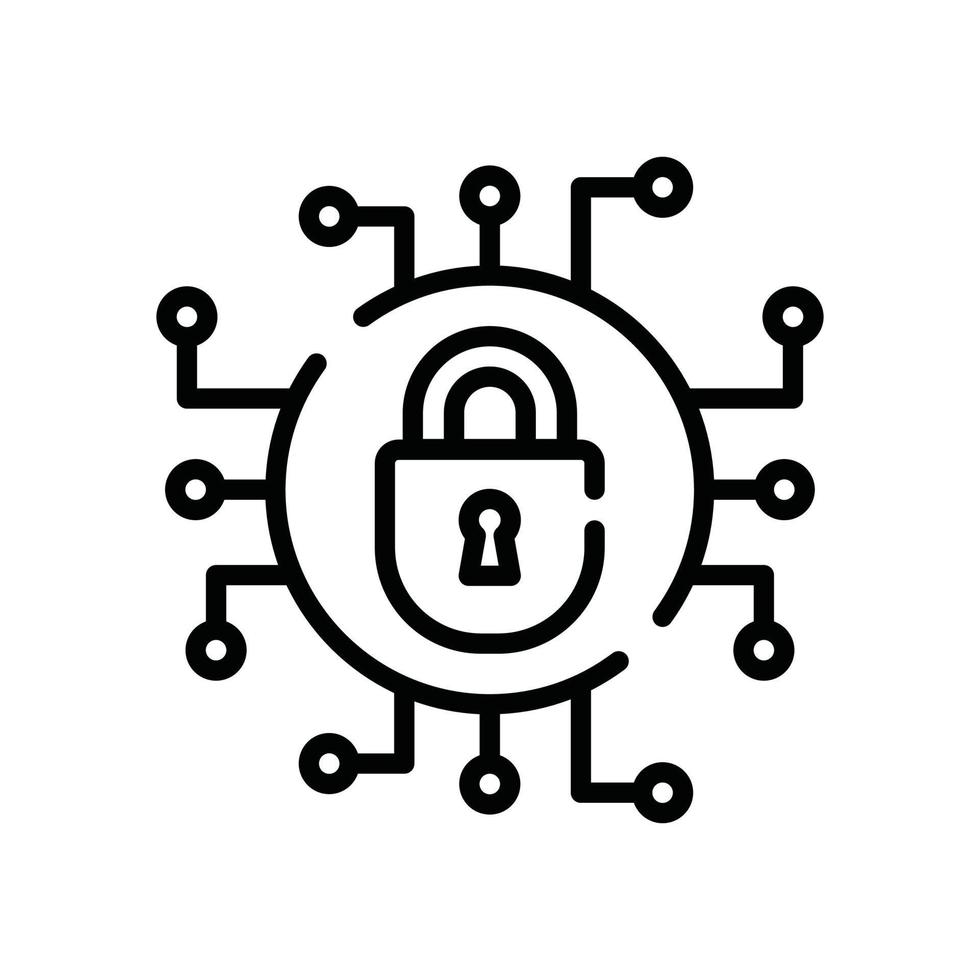 Cyber Security Vector line icon Cloud Computing symbol EPS 10 file