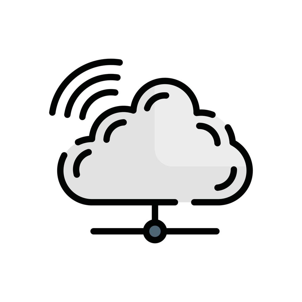 Cloud Internet Vector Outline Filled icon Cloud Computing symbol EPS 10 file
