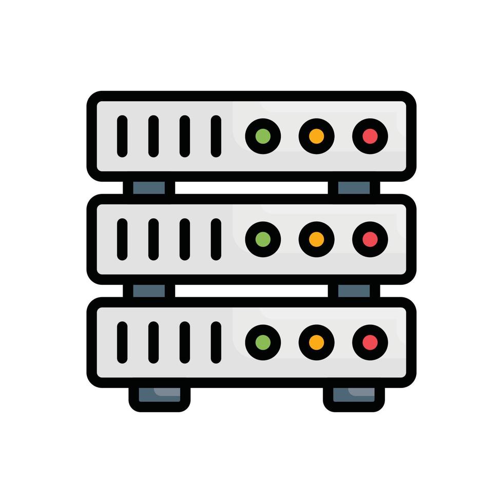 Server Vector Outline Filled icon Cloud Computing symbol EPS 10 file