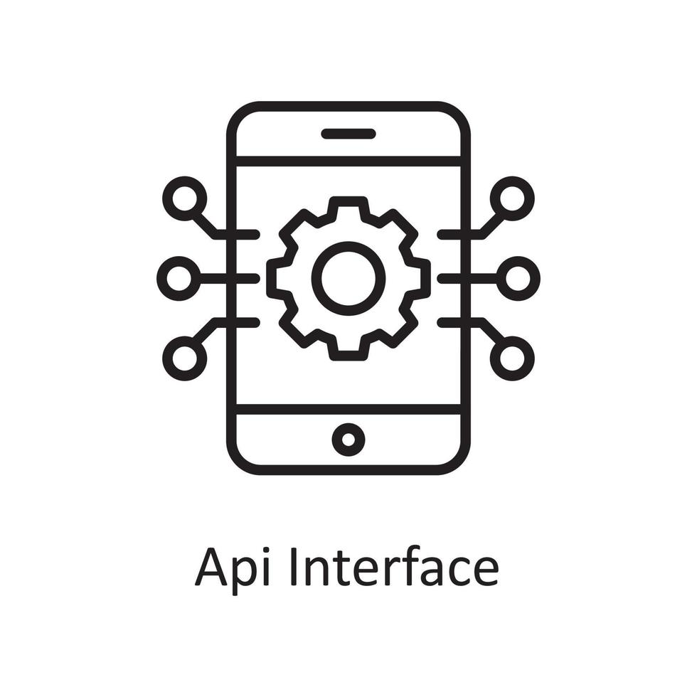 API Interface Vector Outline Icon Design illustration. Design and ...