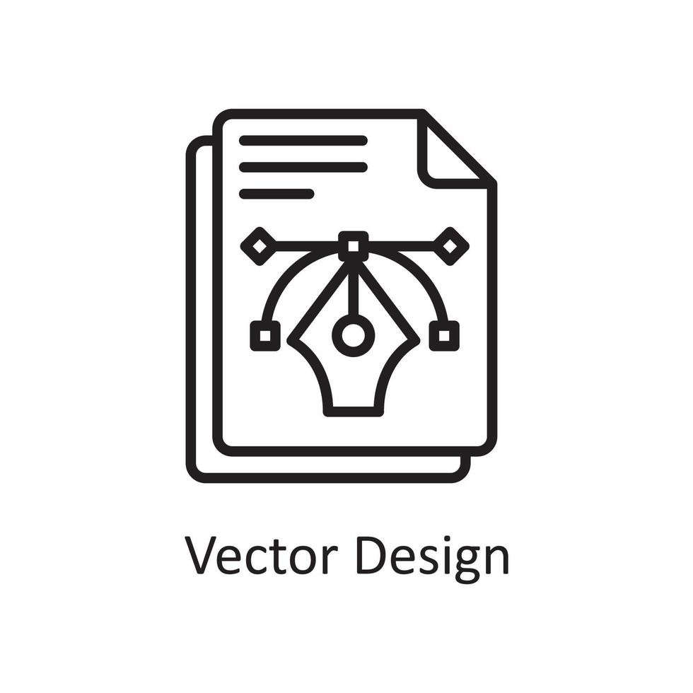 diseño vectorial ilustración de diseño de iconos de contorno vectorial. símbolo de diseño y desarrollo en el archivo eps 10 de fondo blanco vector