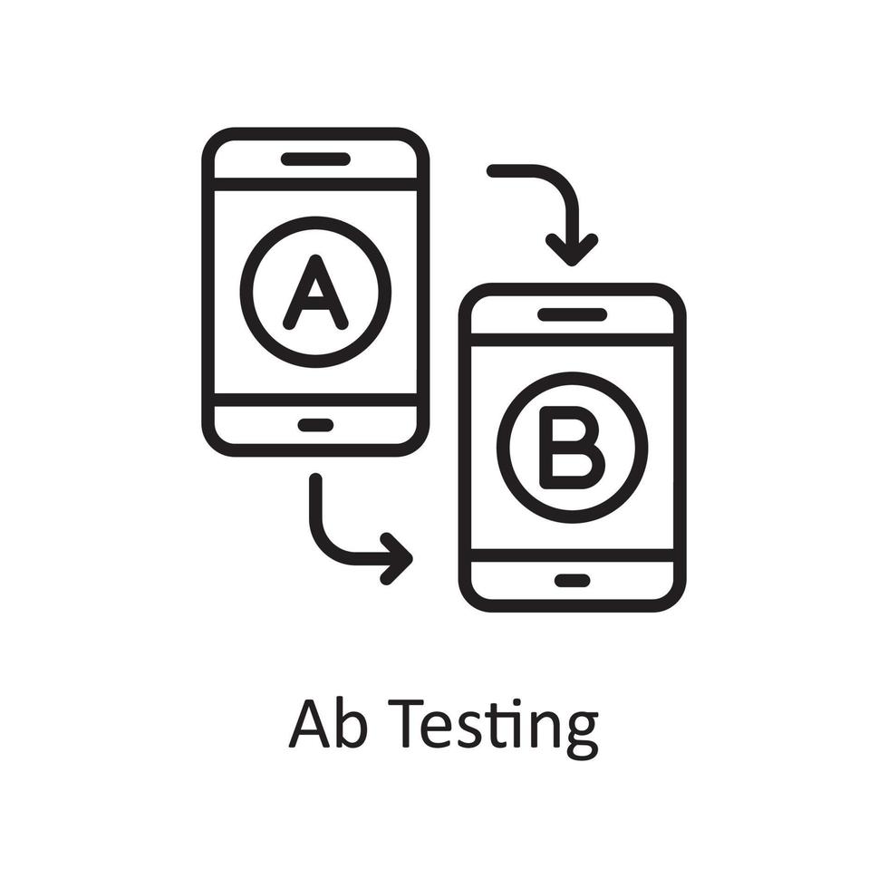 Ab Testing Vector Outline Icon Design illustration. Design and Development Symbol on White background EPS 10 File