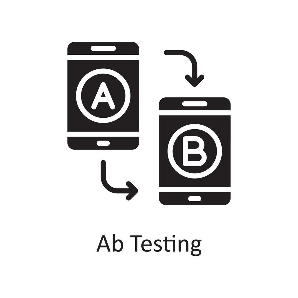Ab Testing Vector Solid Icon Design illustration. Design and Development Symbol on White background EPS 10 File