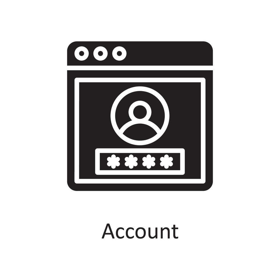 Account Vector Solid Icon Design illustration. Design and Development Symbol on White background EPS 10 File