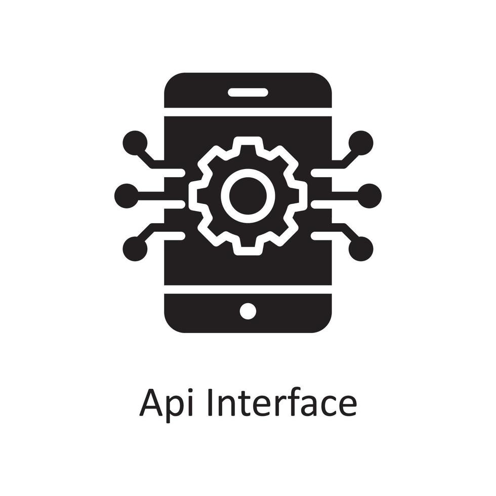 API Interface Vector Solid Icon Design illustration. Design and ...