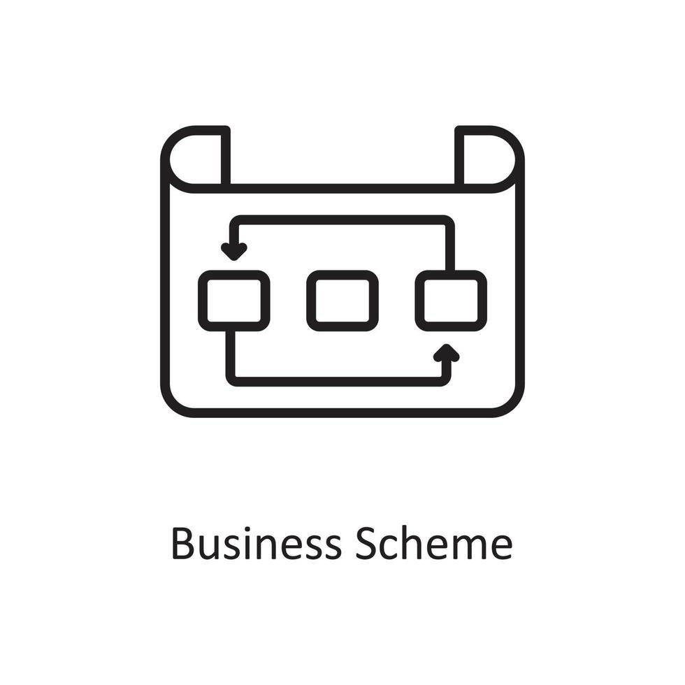 ilustración de diseño de icono de esquema de vector de esquema de negocio. símbolo de gestión de datos y negocios en el archivo eps 10 de fondo blanco