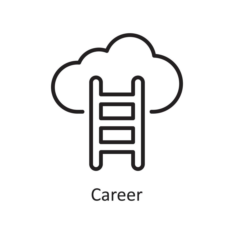 Career Vector Outline Icon Design illustration. Business And Data Management Symbol on White background EPS 10 File
