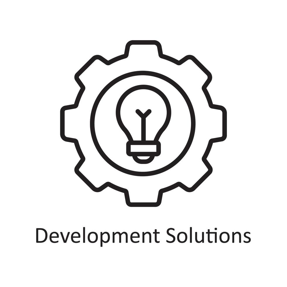 Development Solutions Vector Outline Icon Design illustration. Business And Data Management Symbol on White background EPS 10 File
