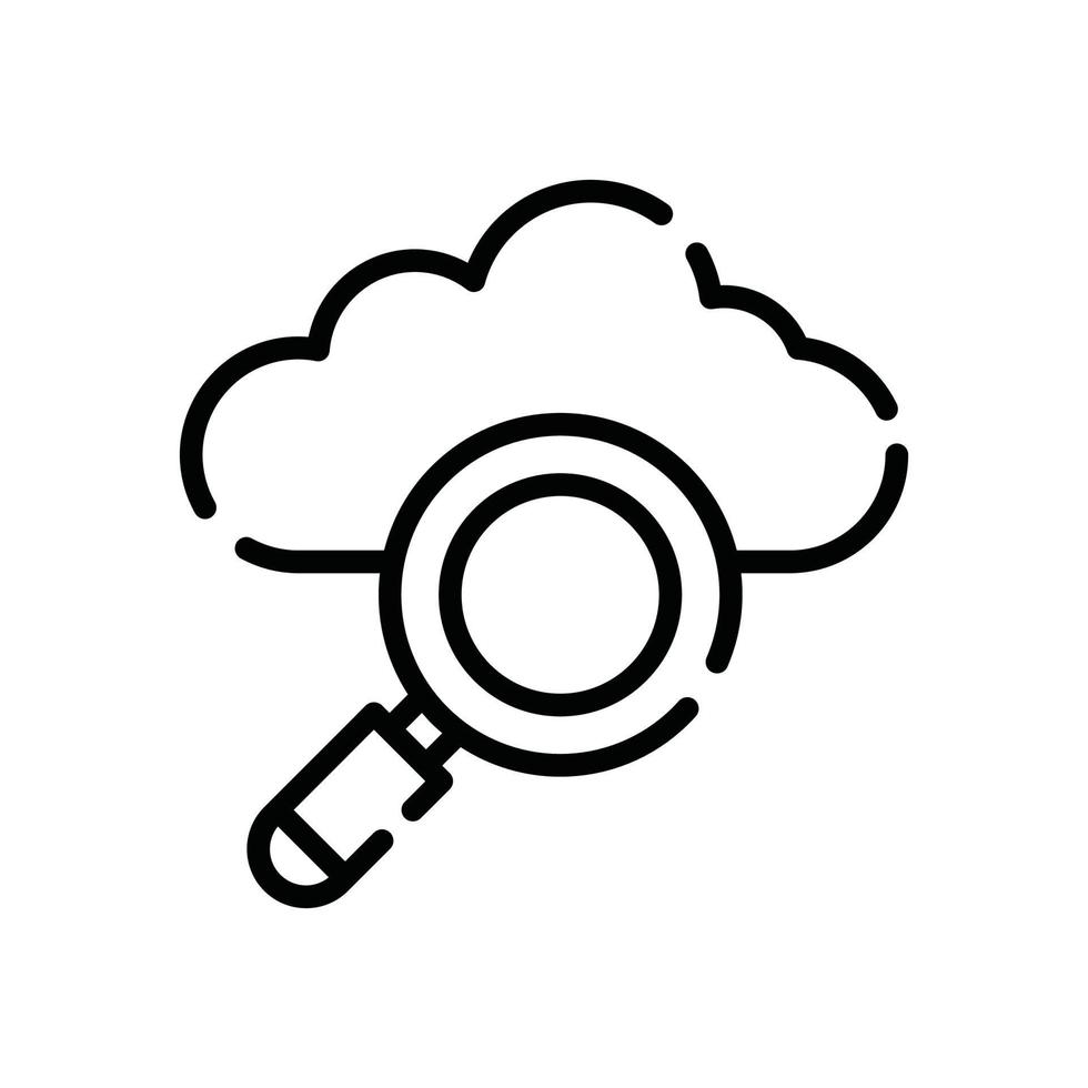 Cloud Data Search Vector line icon Cloud Computing symbol EPS 10 file