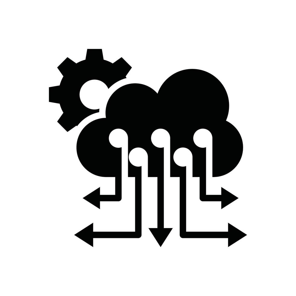 gestión de nubes vector glifo icono cloud computing símbolo eps 10 archivo