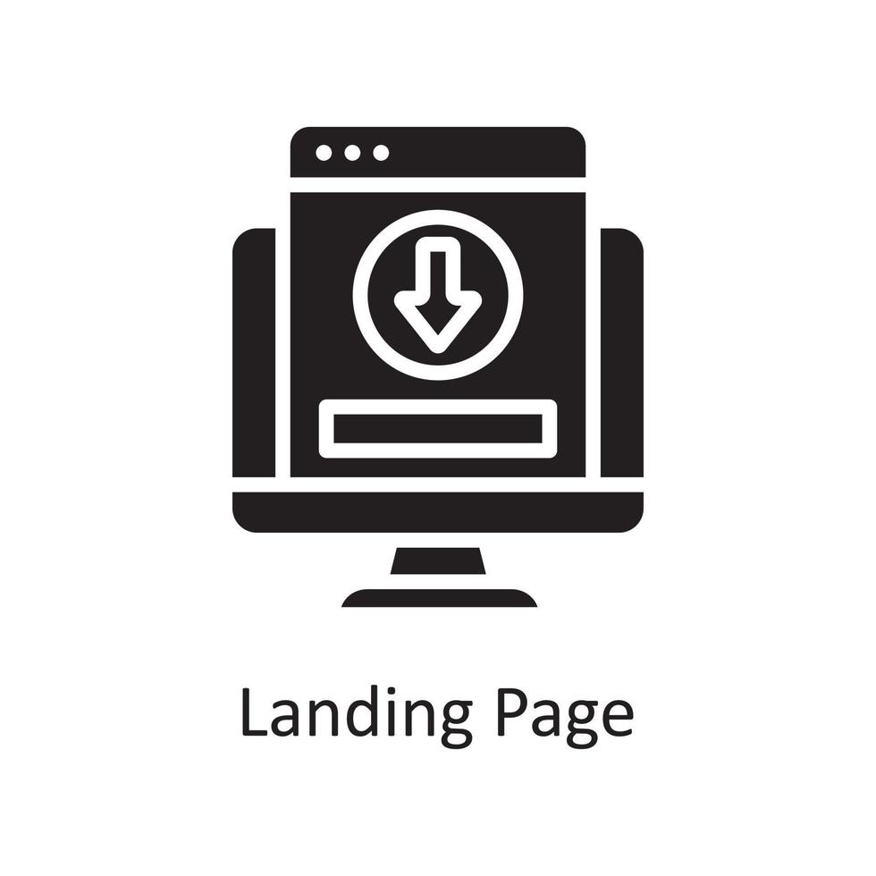 Landing Page Vector Solid Icon Design illustration. Design and Development Symbol on White background EPS 10 File