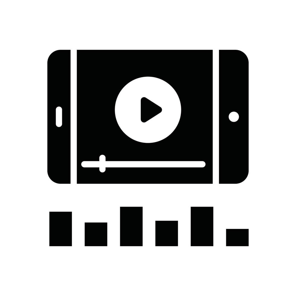 video marketing .vector icono sólido crecimiento empresarial y símbolo de inversión archivo eps 10 vector