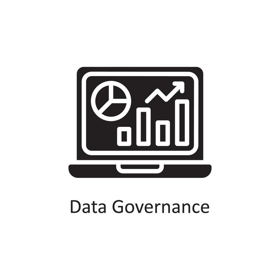 ilustración de diseño de icono sólido de vector de gobierno de datos. símbolo de gestión de datos y negocios en el archivo eps 10 de fondo blanco