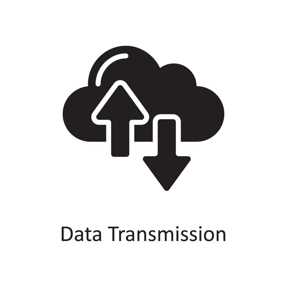 ilustración de diseño de icono sólido de vector de transmisión de datos. símbolo de gestión de datos y negocios en el archivo eps 10 de fondo blanco