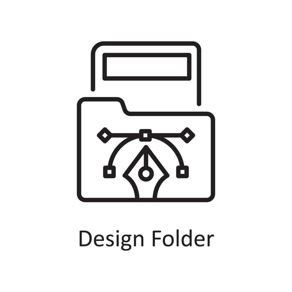 Design Folder Vector Outline Icon Design illustration. Design and Development Symbol on White background EPS 10 File