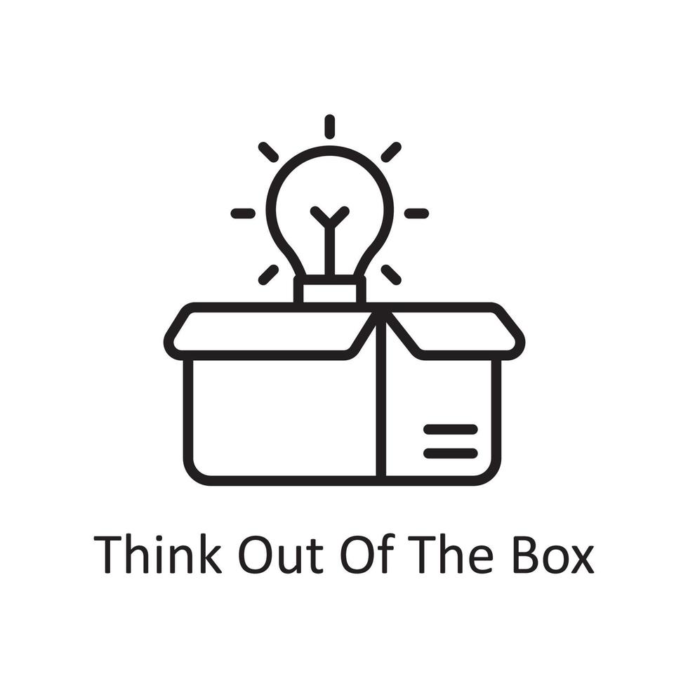 Think Out Of The Box Vector Outline Icon Design illustration. Design and Development Symbol on White background EPS 10 File