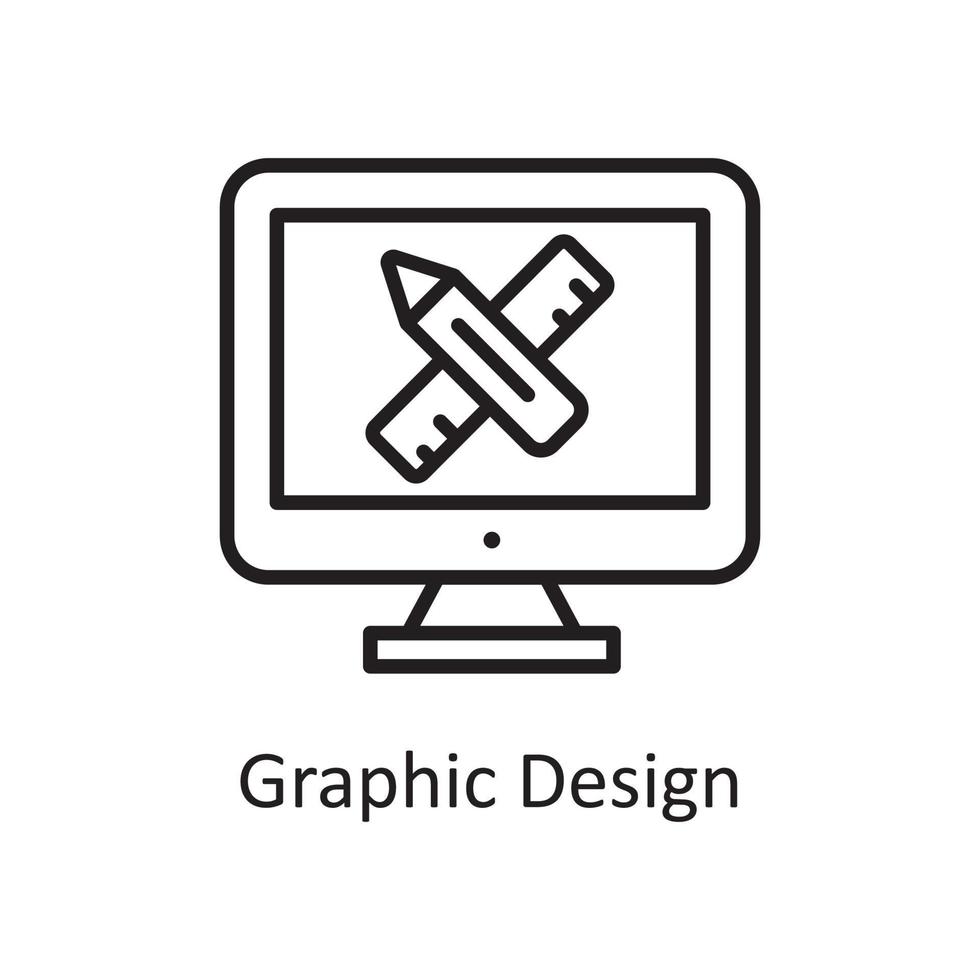 Graphic Design Vector Outline Icon Design illustration. Design and Development Symbol on White background EPS 10 File