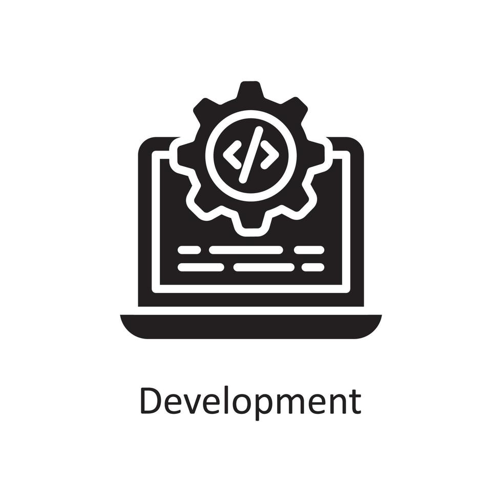 ilustración de diseño de icono sólido de vector de desarrollo. símbolo de diseño y desarrollo en el archivo eps 10 de fondo blanco