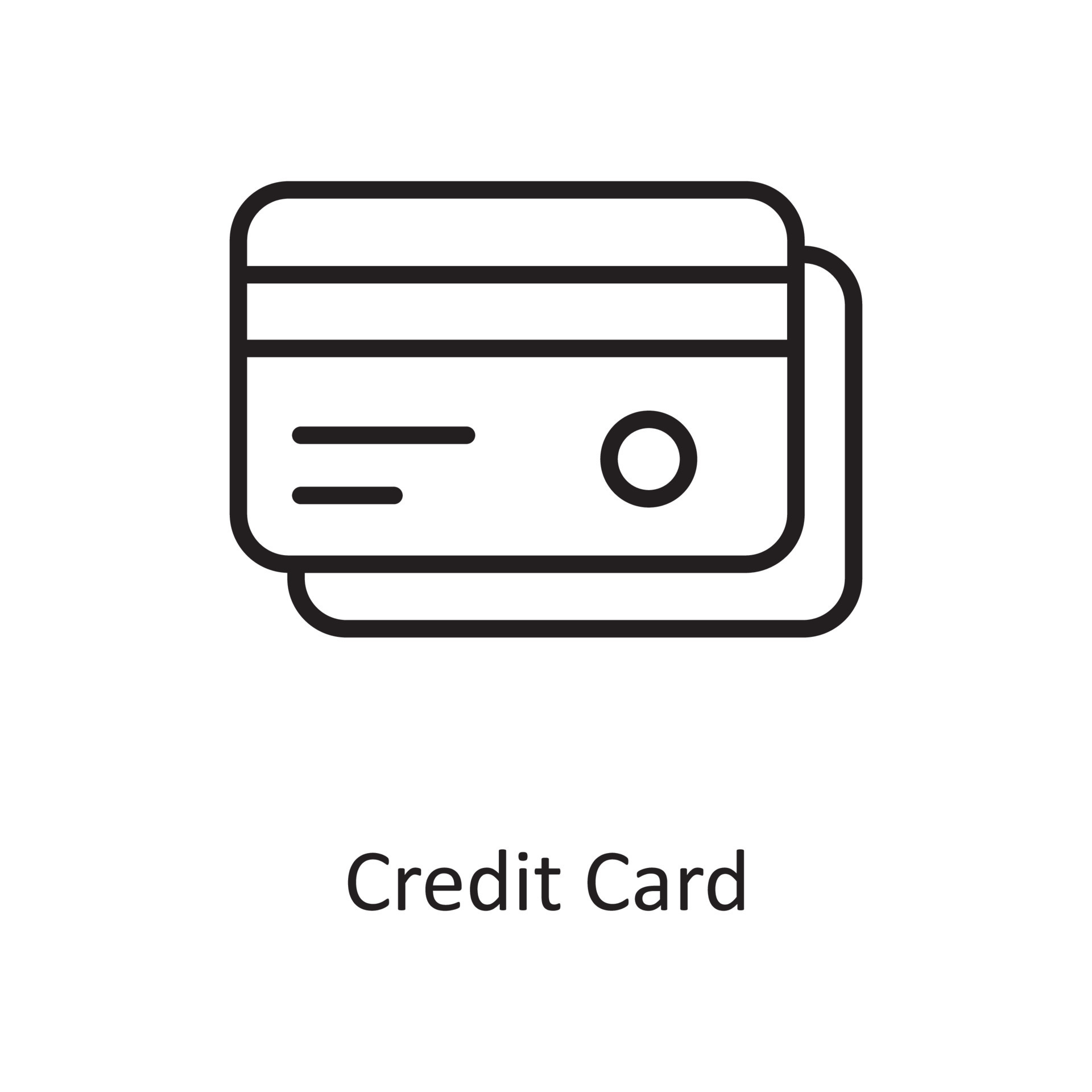 Credit Card Vector Outline Icon Design illustration. Business And Data