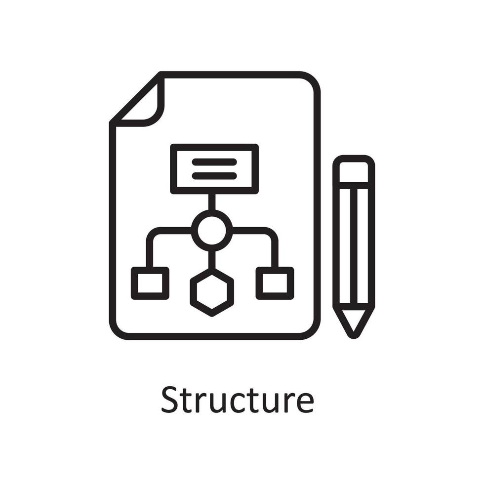 ilustración de diseño de icono de esquema de vector de estructura. símbolo de diseño y desarrollo en el archivo eps 10 de fondo blanco