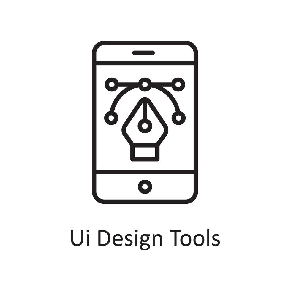 Ui Design Tools Vector Outline Icon Design illustration. Design and Development Symbol on White background EPS 10 File