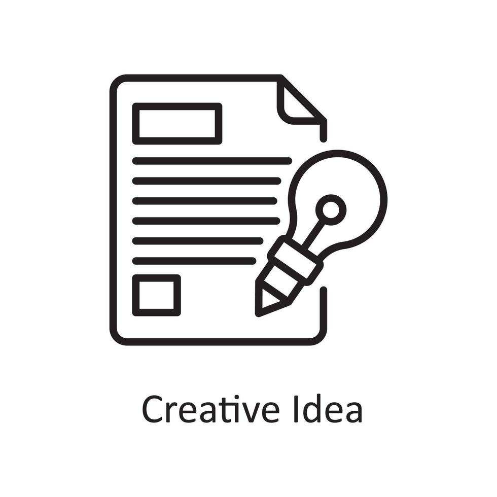 ilustración de diseño de icono de contorno de vector de idea creativa. símbolo de diseño y desarrollo en el archivo eps 10 de fondo blanco